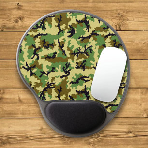 Woodland camouflage gel mouse pad