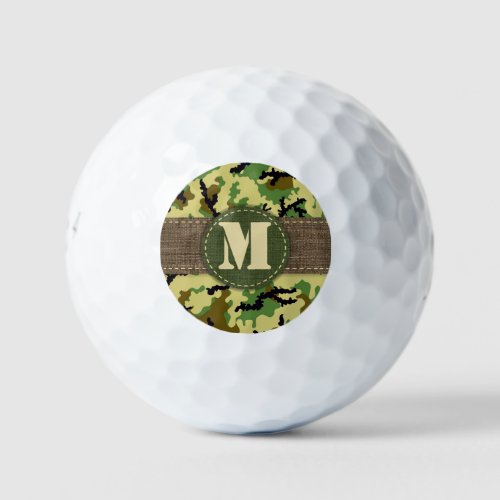 Woodland camouflage golf balls