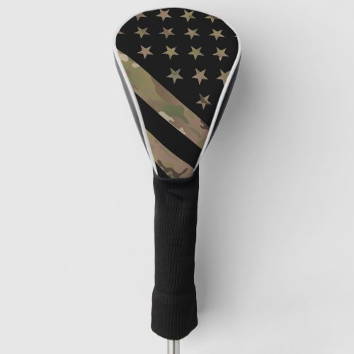Woodland Camouflage I Flag Golf Head Cover