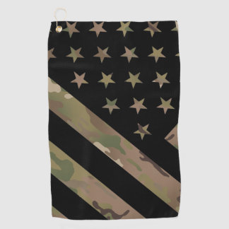 Woodland Camouflage I Flag Golf Towel