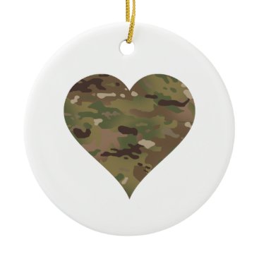 Woodland Camouflage I Heart Ceramic Ornament Woodland Camouflage I Heart Ceramic Ornament