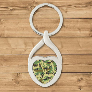 Woodland camouflage keychain