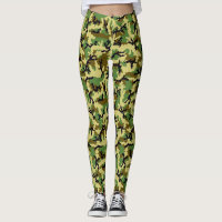 Woodland camouflage leggings