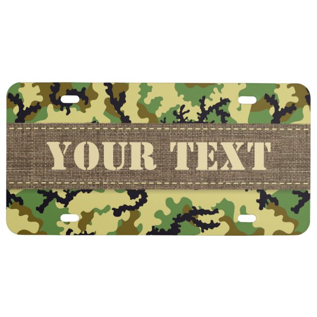 Woodland camouflage license plate (Front)