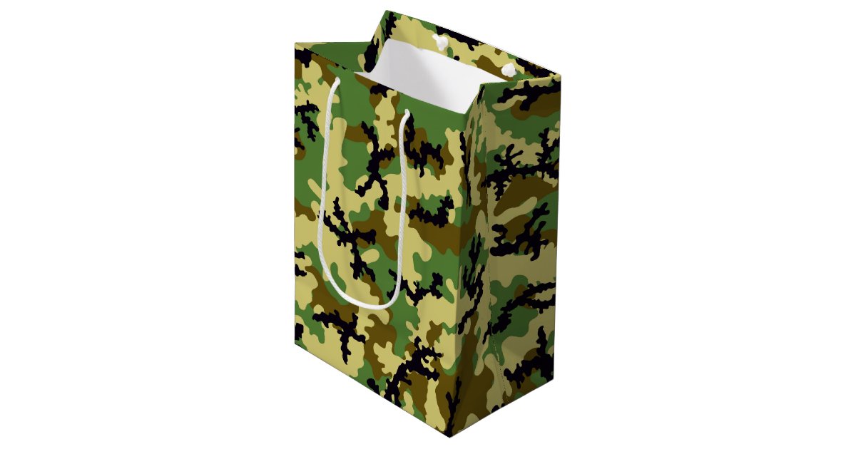 Woodland camouflage medium gift bag Zazzle