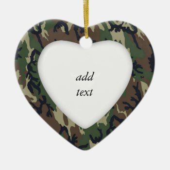Woodland Camouflage Military Background Ceramic Ornament by Camouflage4you at Zazzle