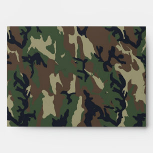 Woodland Camouflage Military Background Envelope