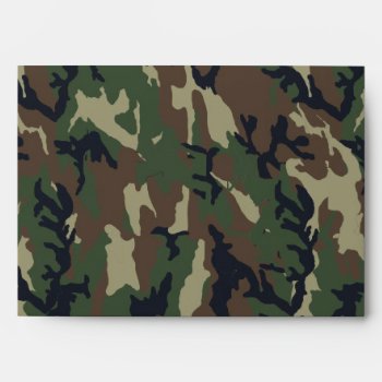 Woodland Camouflage Military Background Envelope by Camouflage4you at Zazzle