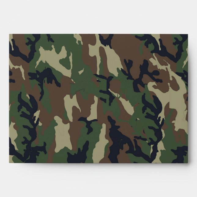 Woodland Camouflage Military Background Envelope (Front)