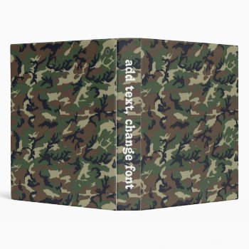 Woodland Camouflage Military Pattern 3 Ring Binder by gravityx9 at Zazzle