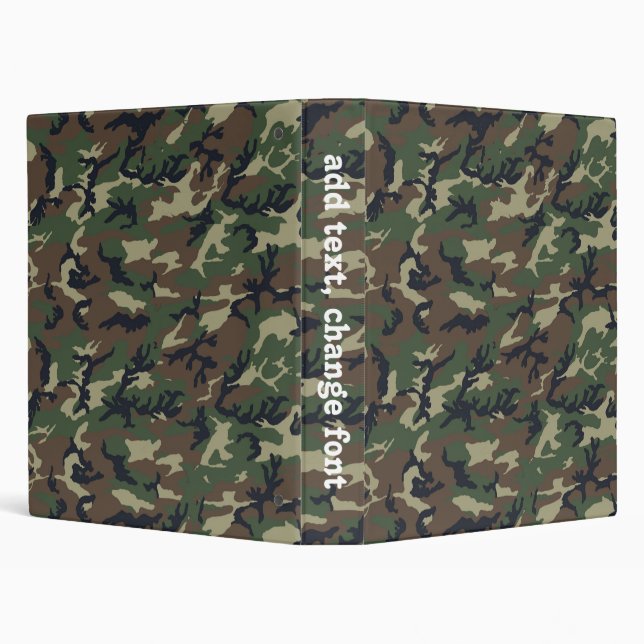 Woodland Camouflage Military Pattern 3 Ring Binder (Background)