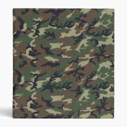 Woodland Camouflage Military Pattern 3 Ring Binder | Zazzle