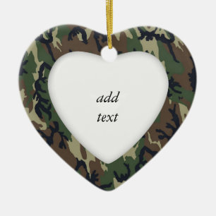 Woodland Camouflage Military Pattern Ceramic Ornament