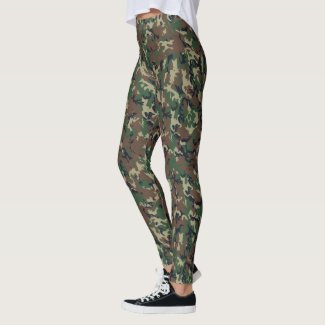 Woodland Camouflage Military Pattern Leggings
