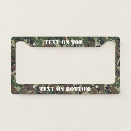 Woodland Camouflage Military Pattern License Plate Frame