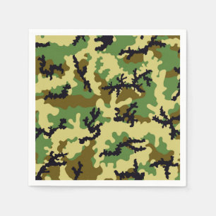 Woodland camouflage paper napkins