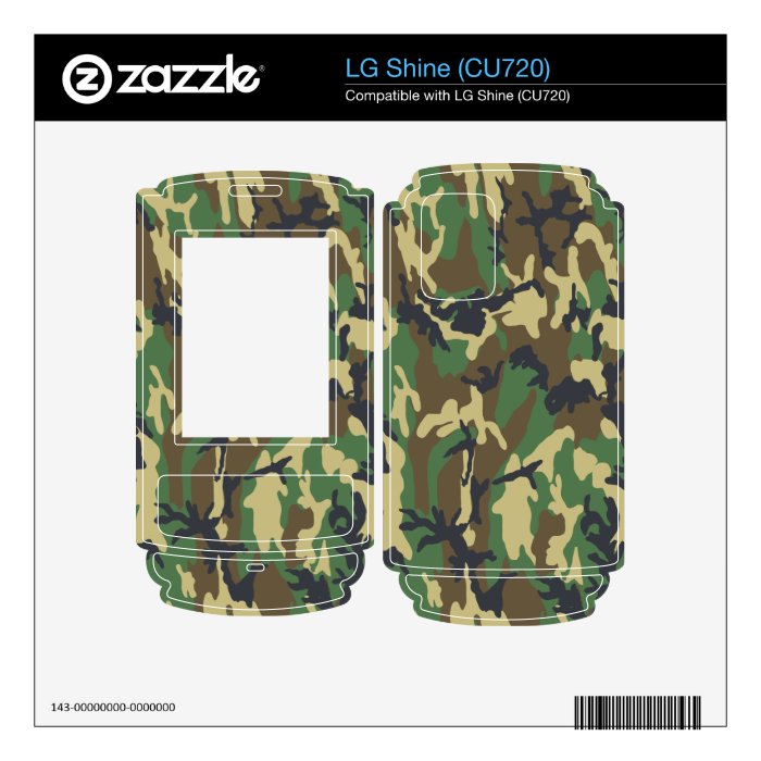 Woodland Camouflage pattern Decals For The LG Shine