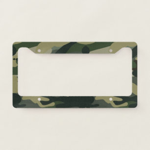 Woodland Camouflage Pattern Tactical Military Camo License Plate Frame