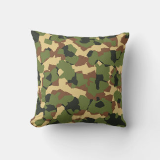 Woodland Camouflage Pattern Throw Pillow