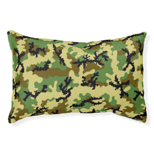 Woodland camouflage pet bed