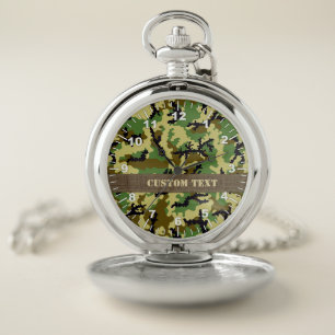 Woodland Camouflage Pocket Watch