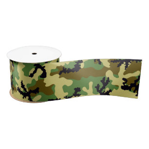 Woodland camouflage satin ribbon