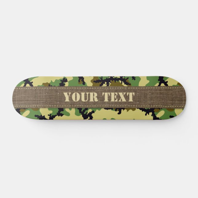 Woodland camouflage skateboard deck (Horz)