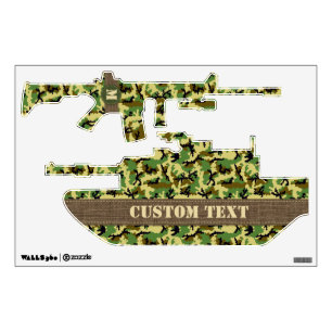 Woodland Camouflage Sniper Rifle and Tank Wall Decal