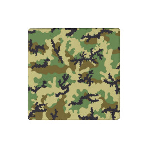 Woodland camouflage stone magnet