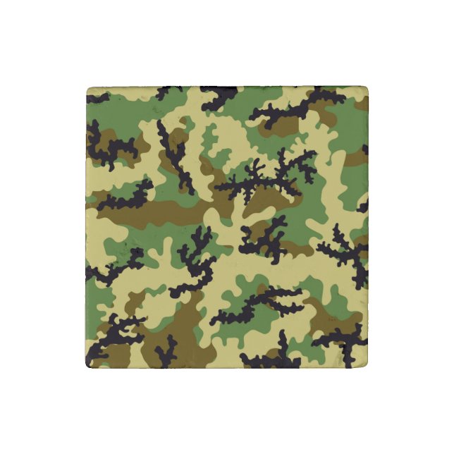 Woodland camouflage stone magnet (Front)