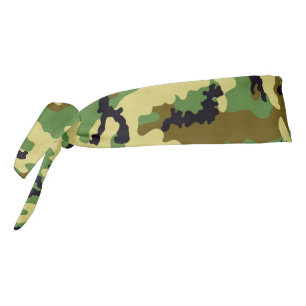 Woodland camouflage tie headband