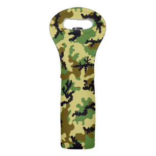 Woodland camouflage wine bag