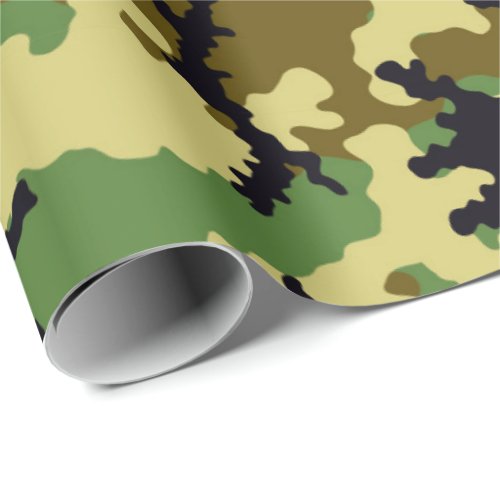 Woodland camouflage wrapping paper