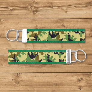 Woodland camouflage wrist keychain