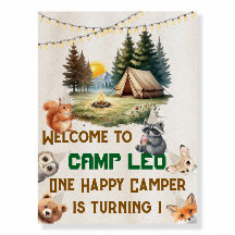 Woodland Camp Welcome to Camp Birthday Foam Board