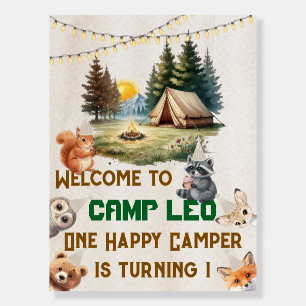 Woodland Camp Welcome to Camp Birthday Foam Board