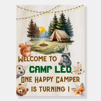 Woodland Camp Welcome to Camp Birthday Foam Board