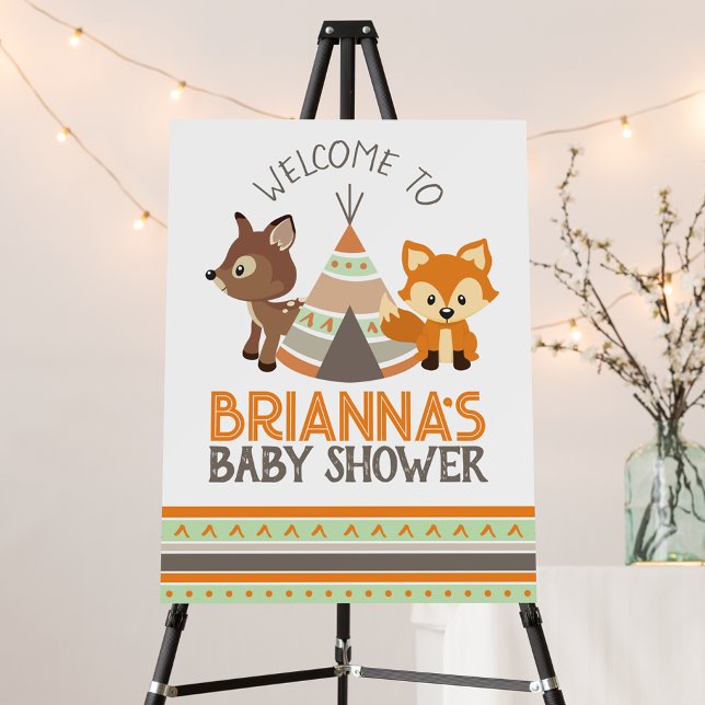 Woodland Camper Baby Shower Foam Welcome Sign (Creator Uploaded)