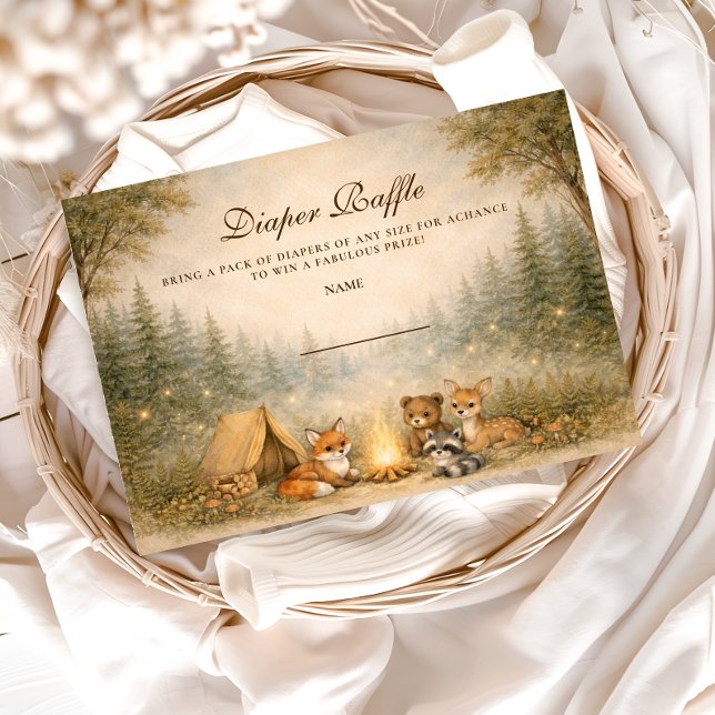 Woodland Campfire Diapper Raffle Enclosure Card (Creator Uploaded)