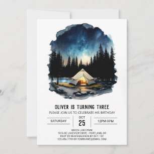 Woodland Campout Kids' Birthday Invitation