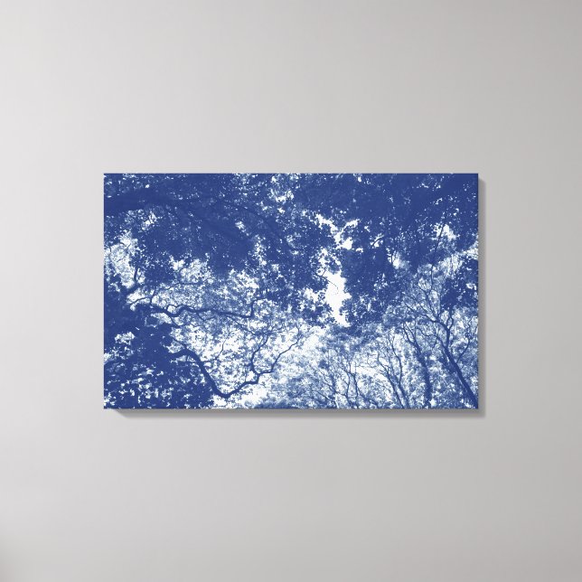 Woodland Canopy 02 - Cyanotype Effect Canvas Print (Front)