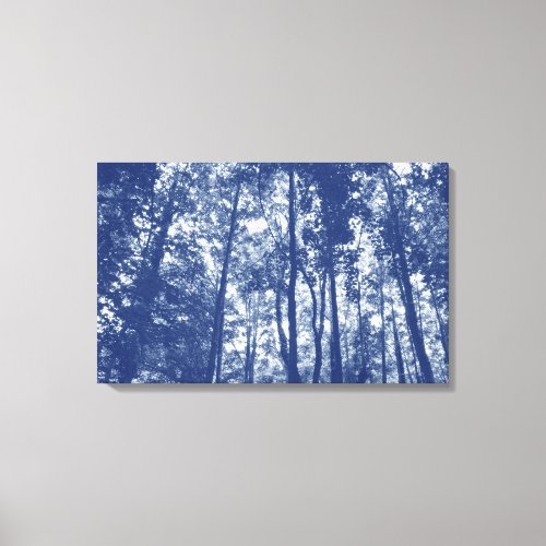 Woodland Canopy _ Cyanotype Effect Canvas Print