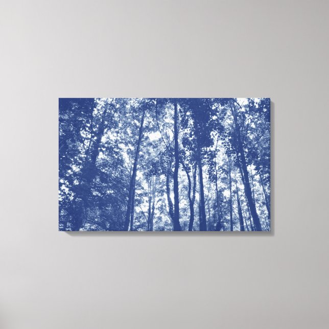 Woodland Canopy - Cyanotype Effect Canvas Print (Front)