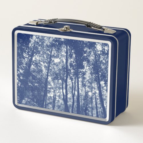 Woodland Canopy _ Cyanotype Effect Metal Lunch Box