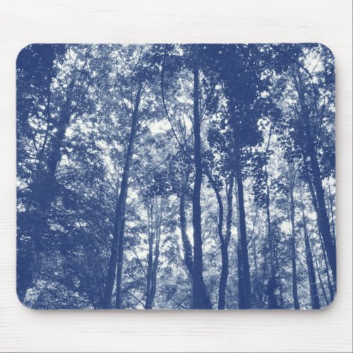 Woodland Canopy _ Cyanotype Effect Mouse Pad