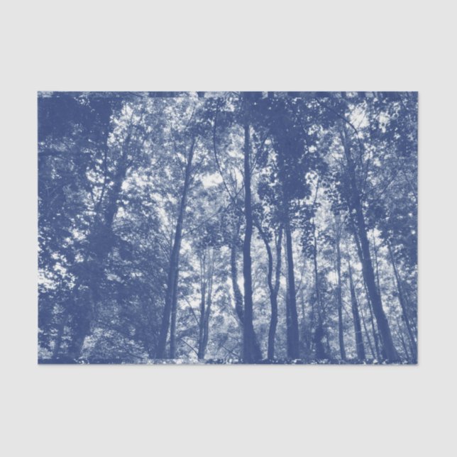 Woodland Canopy - Cyanotype Effect Tissue Paper (Front)