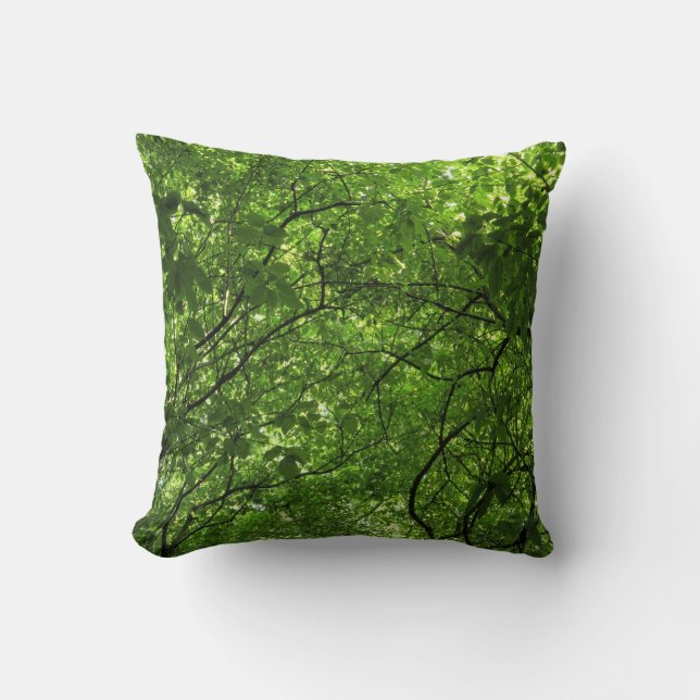 Woodland Canopy Throw Pillow (Front)