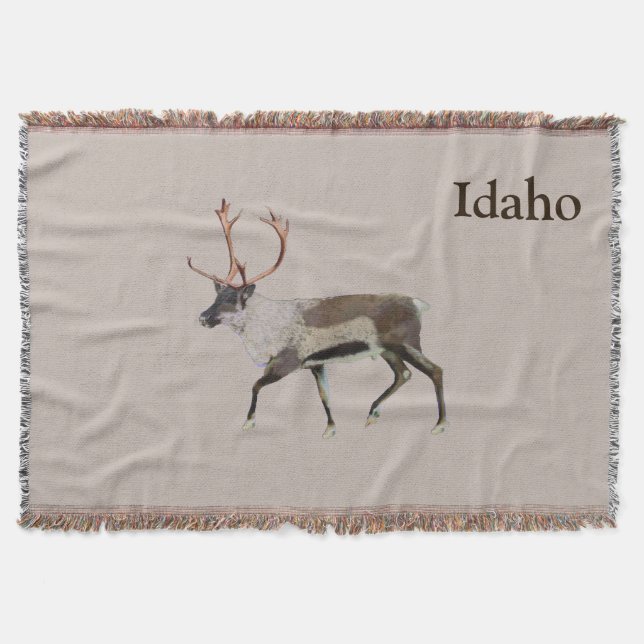 Woodland Caribou Throw Blanket (Front)