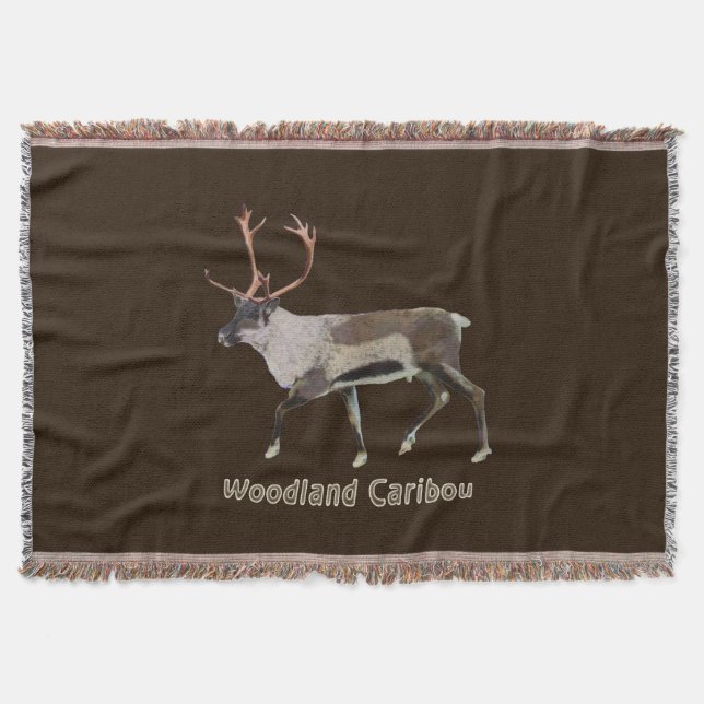 Woodland Caribou Throw Blanket (Front)