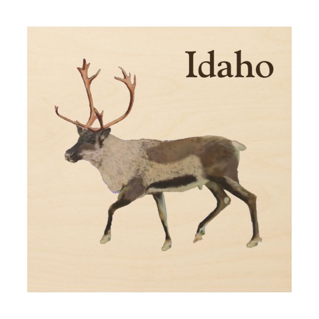 Woodland Caribou Wood Wall Decor (Front)